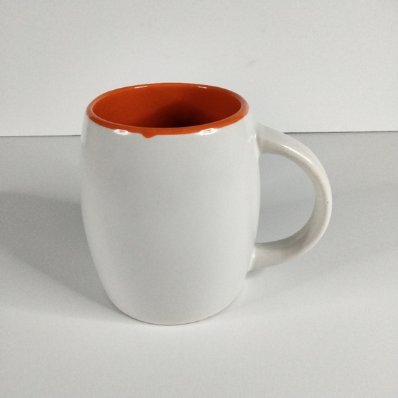 2012 Dunkin Donuts Coffee Mug 14 Oz. Orange and White with Engraved Logo - Picture 3 of 10